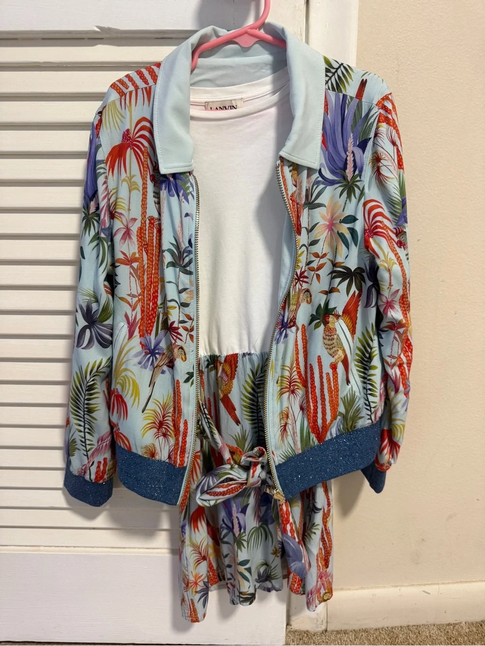 Lanvin Girls Pastel Blue Tropical Print  Set